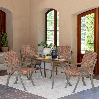 Arden Selections Outdoor Dining Chair Cushion 20 x 20, Rain-Proof, Fade Resistant 20 x 20, Rust Red Brushed Texture