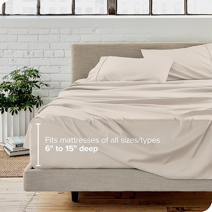 Bare Home Split California King Sheet Set - 1800 Ultra-Soft Microfiber Split California King Bed Sheets - Double Brushed - Deep Pockets - Easy Fit - 5 Piece Set - Bed Sheets (Split Cal King, Wheat)