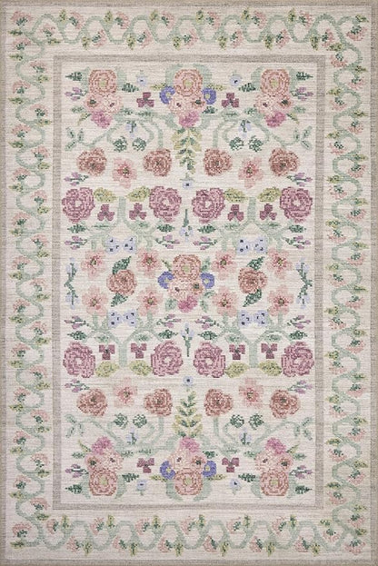 Loloi Rifle Paper Co. Rosa Collection RSA-01 Ivory 2'-3" x 3'-9" Accent Rug