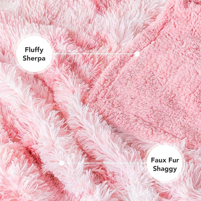 PetAmi Waterproof Dog Blanket for Medium Large Dogs, Calming Fleece Cat Blanket, Couch Protector Washable Sherpa Faux Fur Pet Throw for Puppy, Soft Reversible Leakproof 40x60 Tie-Dye Pink