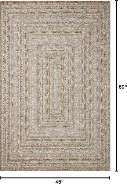 Loloi Dawn Collection Indoor/Outdoor DAW-01 Natural 3'-9" x 5'-9" Accent Rug