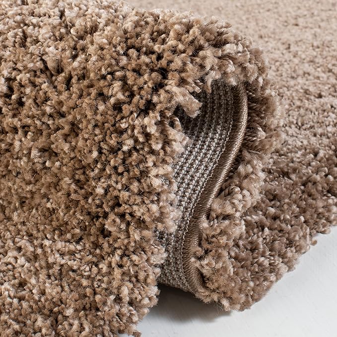 SAFAVIEH Milan Shag Collection Runner Rug - 2' x 22', Dark Beige, Solid Design, Non-Shedding & Easy Care, 2-inch Thick Ideal for High Traffic Areas in Living Room, Bedroom (SG180-1414)
