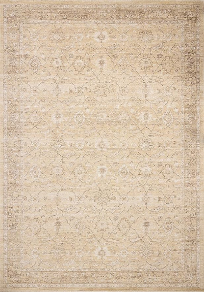 Loloi Chris Loves Julia Palma Collection PLM-10 Wheat/Bark 2'-7" x 12'-0" Fringe Runner Rug Vintage Style Boho Living Room Bedroom Carpet