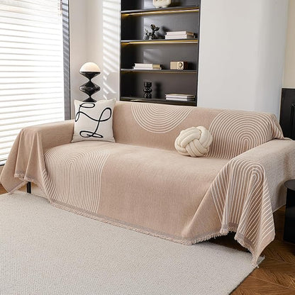 MEETSKY Couch Cover Sofa Cover Washable,Chenille Sofa Covers for 2 Cushion Couch Sofa, Sofa Slipcover Loveseat Pet Couch Covers for Sectional Sofa, 71" X118"