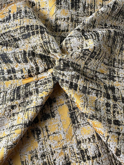 OctoRose 3 Side Zipper Upholstery Thick Linen Tweed Yellow, Twin SizeFuton Cover Sofa DayBed Mattress Slipcover (Tweed-Yellow, Twin Size)
