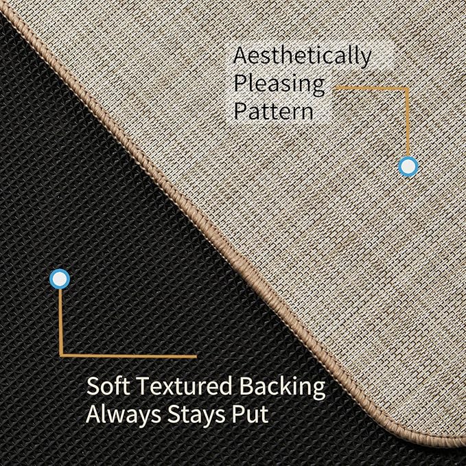 Chair Mat for Hardwood Floor, 36" x 48" Heavy Duty Office Chair Mat for Rolling Chairs, Anti Slip, Non-Curve, Floor Protector for Home Office, Beige