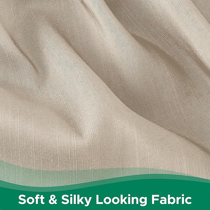 Biscaynebay Wrap Around Bed Skirts for King & Cal King Beds 17" Long Drop, Light Camel Adjustable Elastic Dust Ruffles Easy Fit Wrinkle & Fade Resistant Silky Luxurious Fabric Solid Machine Washable