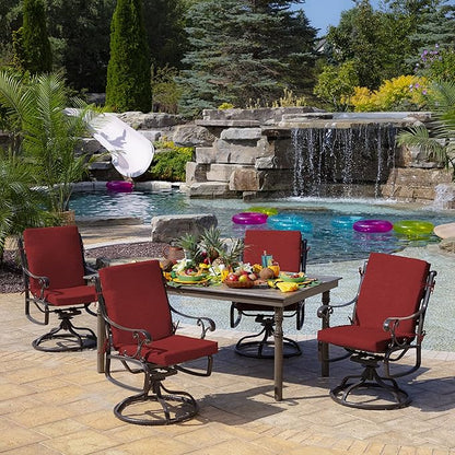 Arden Outdoor Dining Chair Cushion, 20 x 20, Rain-Proof, Fade Resistant, Ruby Red Leala