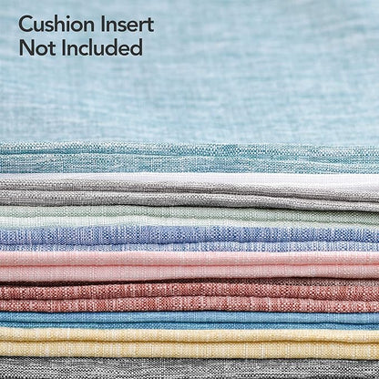 Deconovo Decorative Throw Pillow Covers - Set of 4 Soft Linen Cushion Covers, 12x20 Inch, Green & Machine Washable Pillowcases for Sofa, Bedroom, Living Room Décor, Coral Green,COVERS ONLY, No Inserts