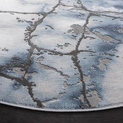 SAFAVIEH Craft Collection 10' Round Grey/Blue CFT877L Modern Abstract Non-Shedding Living Room Dining Bedroom Foyer Area Rug