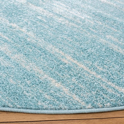 Safavieh Adirondack Collection Area Rug - 10' Round, Aqua & Ivory, Modern Ombre Design, Non Shedding & Easy to Clean, Ideal for Living Room, Bedroom, Office, Dining Space (ADR113J)
