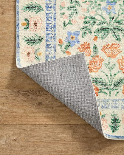 Loloi Rifle Paper Co. Eden Collection EDE-02 Mughal Garden Cream 7'-6" x 9'-6" Area Rug feat. CloudPile™