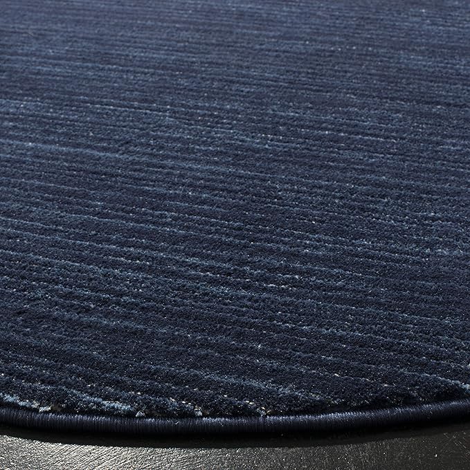 SAFAVIEH Vision Collection Area Rug - 4' Round, Navy, Modern Ombre Design, Non-Shedding & Easy to Clean, Ideal for Living Room, Bedroom, Dining Space (VSN606N)