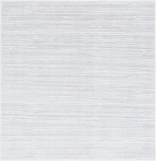 SAFAVIEH Vision Collection Area Rug - 5' Square, Ivory & Grey, Modern Ombre Design, Non-Shedding & Easy to Clean, Ideal for Living Room, Bedroom, Dining Space (VSN606K)