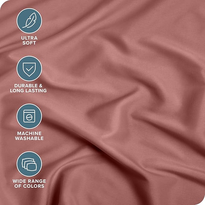 Bare Home Fitted Bottom Sheet King Size - Premium 1800 Microfiber - Ultra-Soft Hotel Luxury - Deep Pocket - Durable and Long Lasting (King, Dusty Rose)