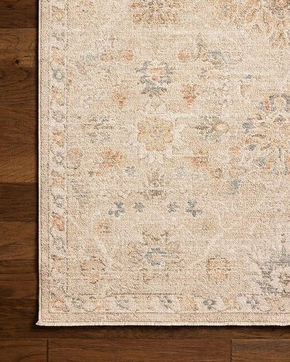 Loloi Chris Loves Julia Palma Collection PLM-11 Natural/Multi 2'-3" x 3'-10" Fringe Accent Rug Vintage Style Boho Living Room Bedroom Carpet