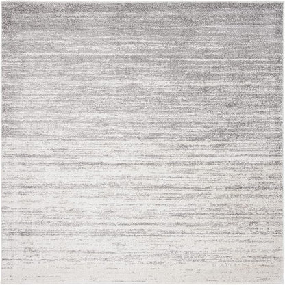 SAFAVIEH Adirondack Collection Area Rug - 10' Square, Ivory & Silver, Modern Ombre Design, Non Shedding & Easy to Clean, Ideal for Living Room, Bedroom, Office, Dining Space (ADR113B)