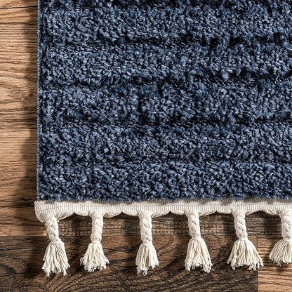 Nuloom Risette Solid ' Shag for Living Room Bedroom Dining Room Nursery, Blue