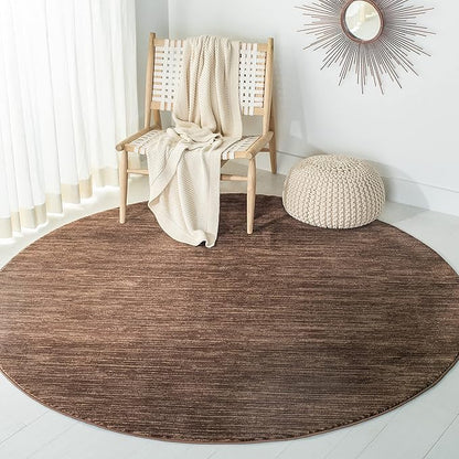 SAFAVIEH Vision Collection Area Rug - 6'7" Round, Brown, Modern Ombre Design, Non-Shedding & Easy to Clean, Ideal for Living Room, Bedroom, Dining Space (VSN606E)