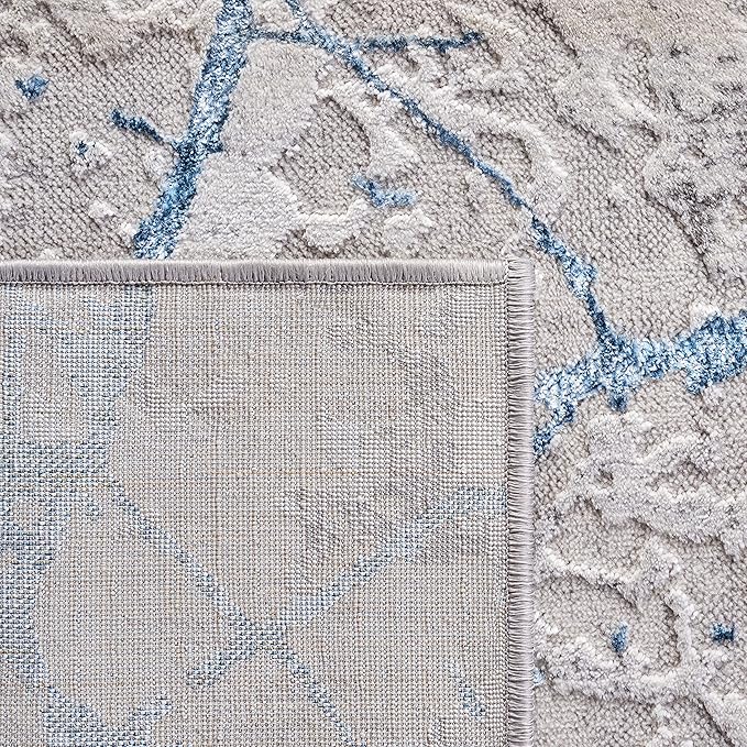SAFAVIEH Area Rug 8x10 - Amelia Collection - Large - Grey & Blue, Modern Design, Non-Shedding & Easy Cleaning, Ideal for Living Room, Bedroom, Office, Dining Space (ALA293F)