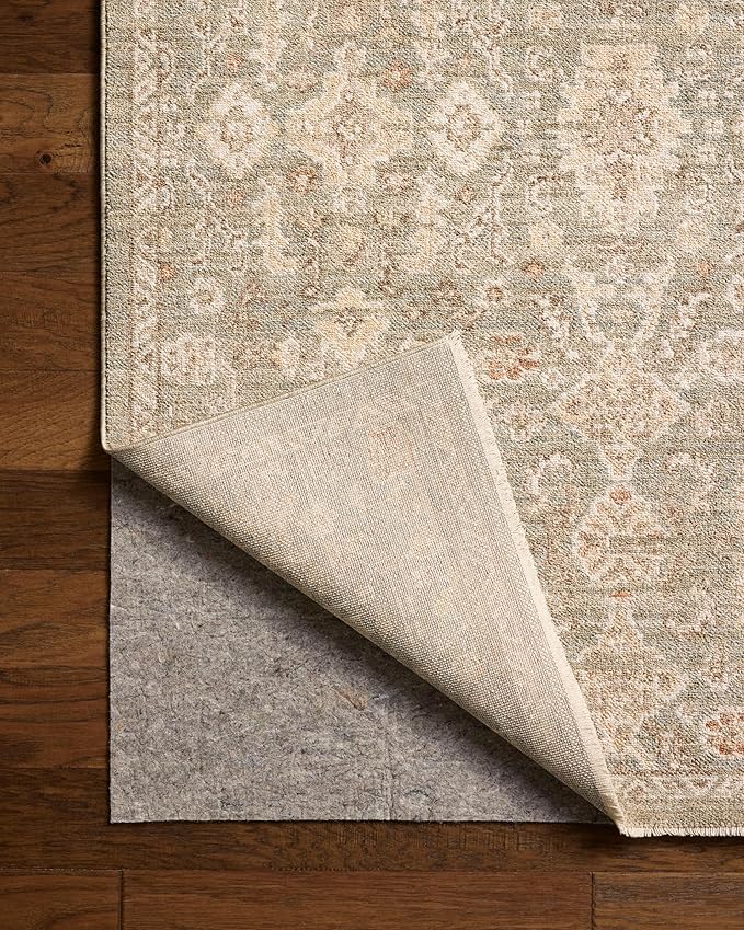 Loloi Chris Loves Julia Palma Collection PLM-03 Lagoon/Natural 5'-3" x 7'-6" Area Rug Vintage Style Boho Living Room Bedroom Carpet