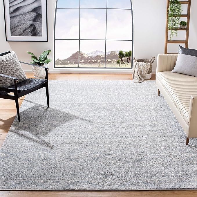 SAFAVIEH Tulum Collection Area Rug - 3' Square, Light Grey & Ivory, Moroccan Boho Tribal Design, Non-Shedding & Easy to Clean, Ideal for Entryway, Foyer, Accent Space, Bedroom (TUL272F)