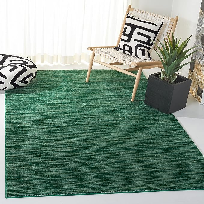 SAFAVIEH Vision Collection Area Rug - 3' Square, Dark Green, Modern Ombre Design, Non-Shedding & Easy to Clean, Ideal for Foyer, Entryway, Bedroom, Accent Space (VSN606Y)