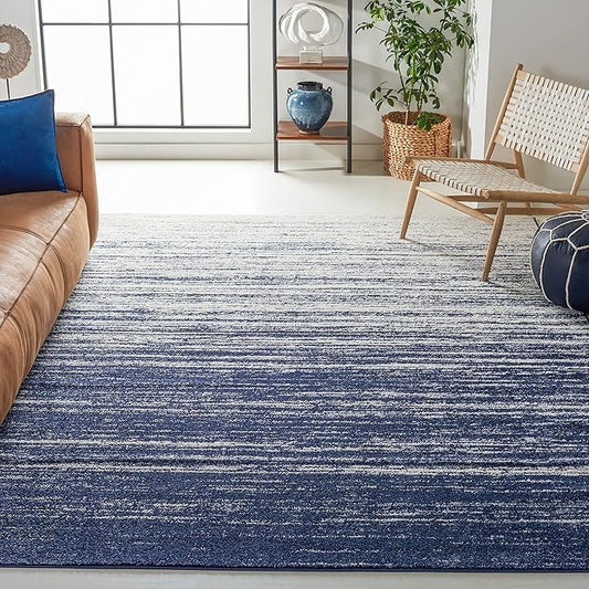 SAFAVIEH Area Rug 10x14 - Adirondack Collection - Large - Navy & Ivory, Modern Ombre Design, Non Shedding & Easy to Clean, Ideal for Living Room, Bedroom, Office, Dining Space (ADR113N)