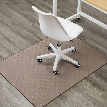 Chair Mat for Hardwood & Tile Floor, 47" x 52" Heavy Duty Office Chair Mat for Rolling Chairs, Anti Slip, Non-Curve, Floor Protector for Home Office, Brown Square