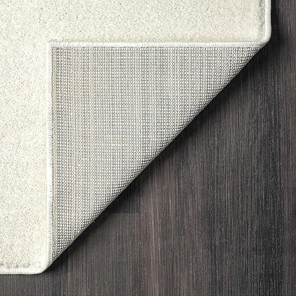 Abani Deco Area Rug -Cream/Green Minimalist Design -7'9" x 10'2"(8'x10') - Easy to Clean - Durable for Kids and Pets - Non-Shedding - Medium Pile - Soft Feel - for Living Room, Bedroom & Office