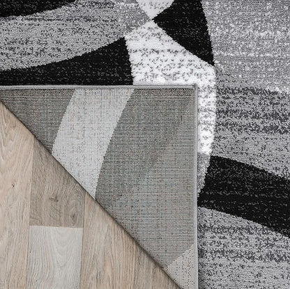Rugshop Contemporary Abstract Circles Perfect for high Traffic Areas of Your Living Room,Bedroom,Home Office,Kitchen Area Rug 6'6" x 9' Gray