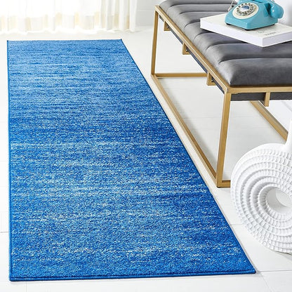 SAFAVIEH Adirondack Collection Runner Rug - 2'6" x 6', Light Blue & Dark Blue, Modern Ombre Design, Non Shedding & Easy to Clean, Ideal for Hallway, Foyer, Kitchen, Entryway, Bedroom (ADR113F)