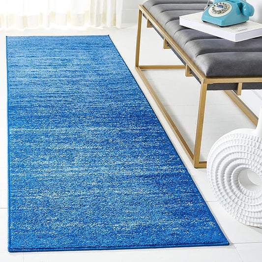 SAFAVIEH Adirondack Collection Runner Rug - 2'1" x 6', Light Blue & Dark Blue, Modern Ombre Design, Non Shedding & Easy to Clean, Ideal for Hallway, Foyer, Kitchen, Entryway, Bedroom (ADR113F)
