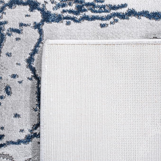 SAFAVIEH Craft Collection Runner Rug - 2'3" x 8', Ivory Grey & Blue, Modern Abstract Design, Non-Shedding & Easy Care, Ideal for High Traffic Areas in Living Room, Bedroom (CFT877M)