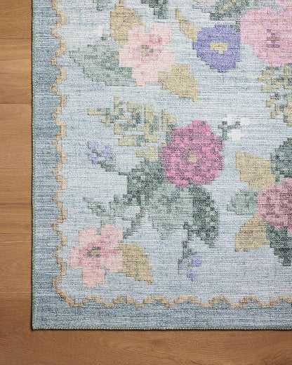 Loloi Rifle Paper Co. Rosa Collection RSA-02 Sky 2'-0" x 5'-0" Accent Rug