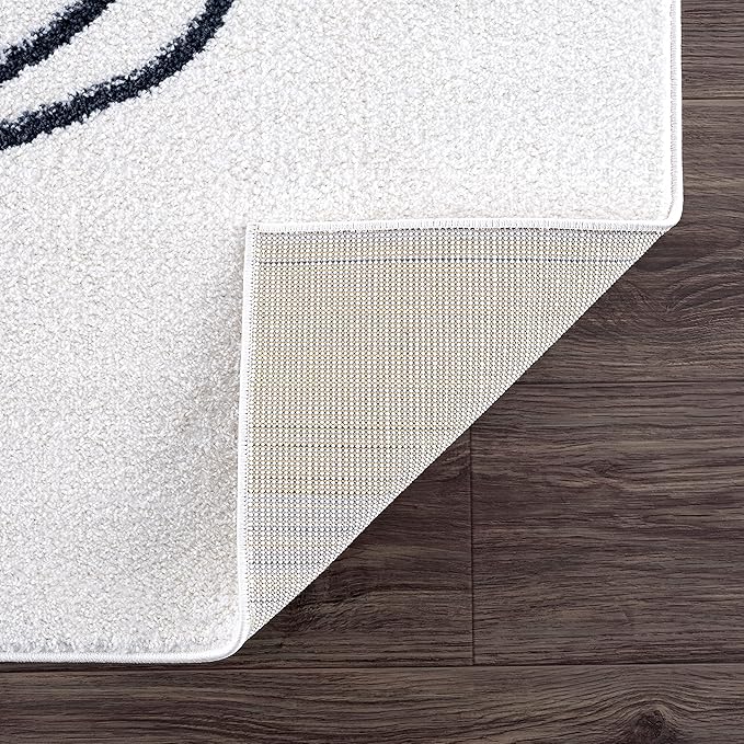 Abani Deco Collection Area Rug - Cream Minimalist Geometric Design - 8'11" x 12'(9'x12') - Easy to Clean - Durable for Kids and Pets - Non-Shedding - Medium Pile - for Living Room, Bedroom & Office