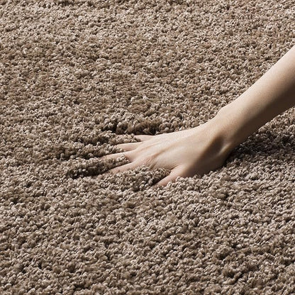SAFAVIEH Milan Shag Collection X-Large Area Rug - 11' x 16', Dark Beige, Solid Design, Non-Shedding & Easy Care, 2-inch Thick Ideal for High Traffic Areas in Living Room, Bedroom (SG180-1414)