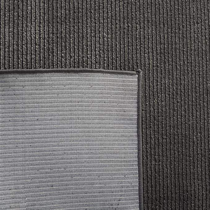 SAFAVIEH Revive Collection Area Rug - 6'7" Round, Charcoal, Solid Design, Non-Shedding & Easy Care, Ideal for High Traffic Areas in Living Room, Bedroom (REV102H)