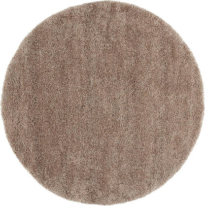 SAFAVIEH Milan Shag Collection 11' Round Dark Beige SG180 Solid Non-Shedding Living Room Bedroom Dining Room Entryway Plush 2-inch Thick Area Rug