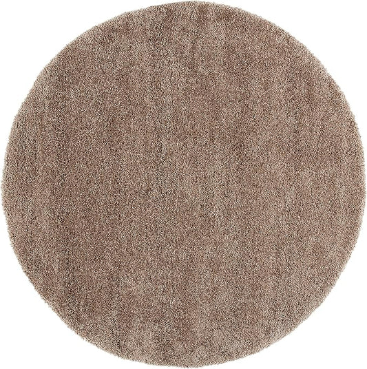 SAFAVIEH Milan Shag Collection 11' Round Dark Beige SG180 Solid Non-Shedding Living Room Bedroom Dining Room Entryway Plush 2-inch Thick Area Rug