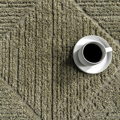 nuLOOM Kerry Green, 5'3" x 7'6", Geometric, Soft and Cozy, High Traffic, Stain Resistant, Easy Clean, Durable Area Rug for Bedroom, Living Room, Dining Space, Den, Foyer, Entryway