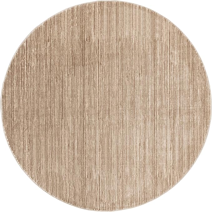 SAFAVIEH Vision Collection Area Rug - 5' Round, Light Brown, Modern Ombre Design, Non-Shedding & Easy to Clean, Ideal for Living Room, Bedroom, Dining Space (VSN606C)
