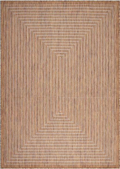 Adiva Rugs Outdoor Indoor Area Rug, Weather Resistant, Easy to Clean, Stain Resistant Floor Mat for Dining Room, Backyard, Deck, Patio (Wooden, 2' x 3')