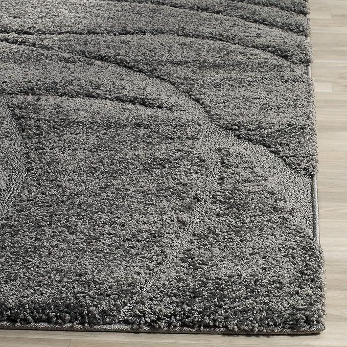 SAFAVIEH Florida Shag Collection Area Rug - 2'3" x 19' Runner, Grey & Grey, Non-Shedding & Easy Cleaning, Plush Thick Pile, Ideal for Living Room, Bedroom, Dining Space (SG471-8080)