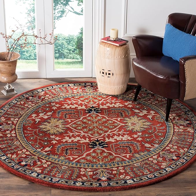 SAFAVIEH Area Rug 8x10 - Antiquity Collection - Large - Red & Multi, Handmade Wool, Traditional Bohemian Design, Ideal for Living Room, Bedroom, Office, Dining Space (AT64A)