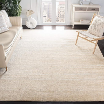 SAFAVIEH Adirondack Collection Area Rug - 7' Square, Champagne & Cream, Modern Ombre Design, Non Shedding & Easy to Clean, Ideal for Living Room, Bedroom, Office, Dining Space (ADR113W)