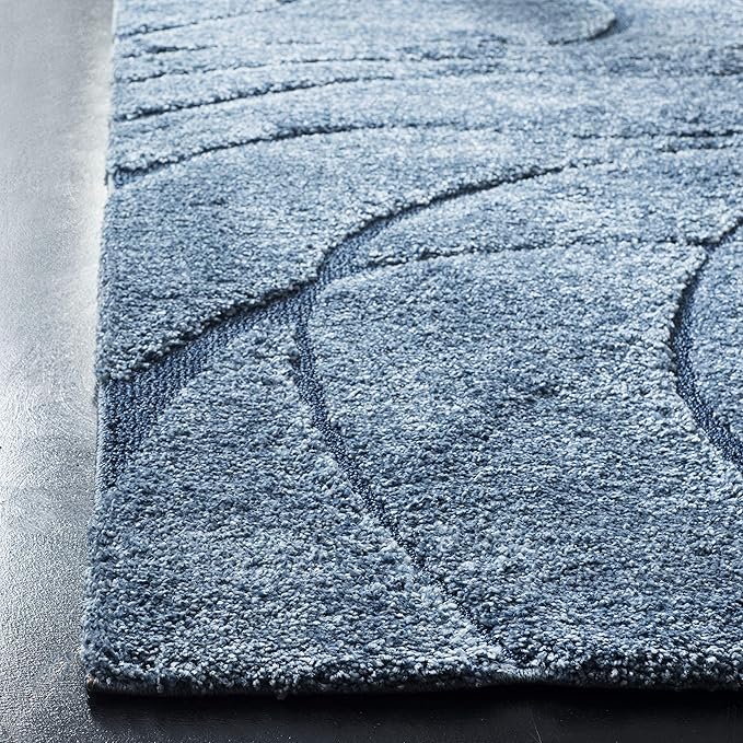 SAFAVIEH Florida Shag Collection Runner Rug - 2'3" x 13', Light Blue & Blue, Non-Shedding & Easy Care, 1.2-inch Thick Ideal for High Traffic Areas in Living Room, Bedroom (SG471-6065)