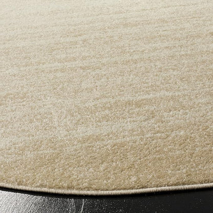 SAFAVIEH Adirondack Collection Area Rug - 7' Round, Champagne & Cream, Modern Ombre Design, Non Shedding & Easy to Clean, Ideal for Living Room, Bedroom, Office, Dining Space (ADR113W)
