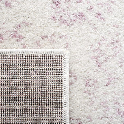 SAFAVIEH Adirondack Collection Area Rug - 6' Round, Ivory & Lavender, Distressed Vintage Floral Design, Non-Shedding & Easy to Clean, Ideal for Living Room, Bedroom, Dining Space (ADR109U)
