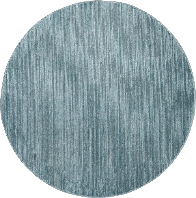 SAFAVIEH Vision Collection Area Rug - 3' Round, Aqua, Modern Ombre Design, Non-Shedding & Easy to Clean, Ideal for Foyer, Entryway, Bedroom, Accent Space (VSN606B)